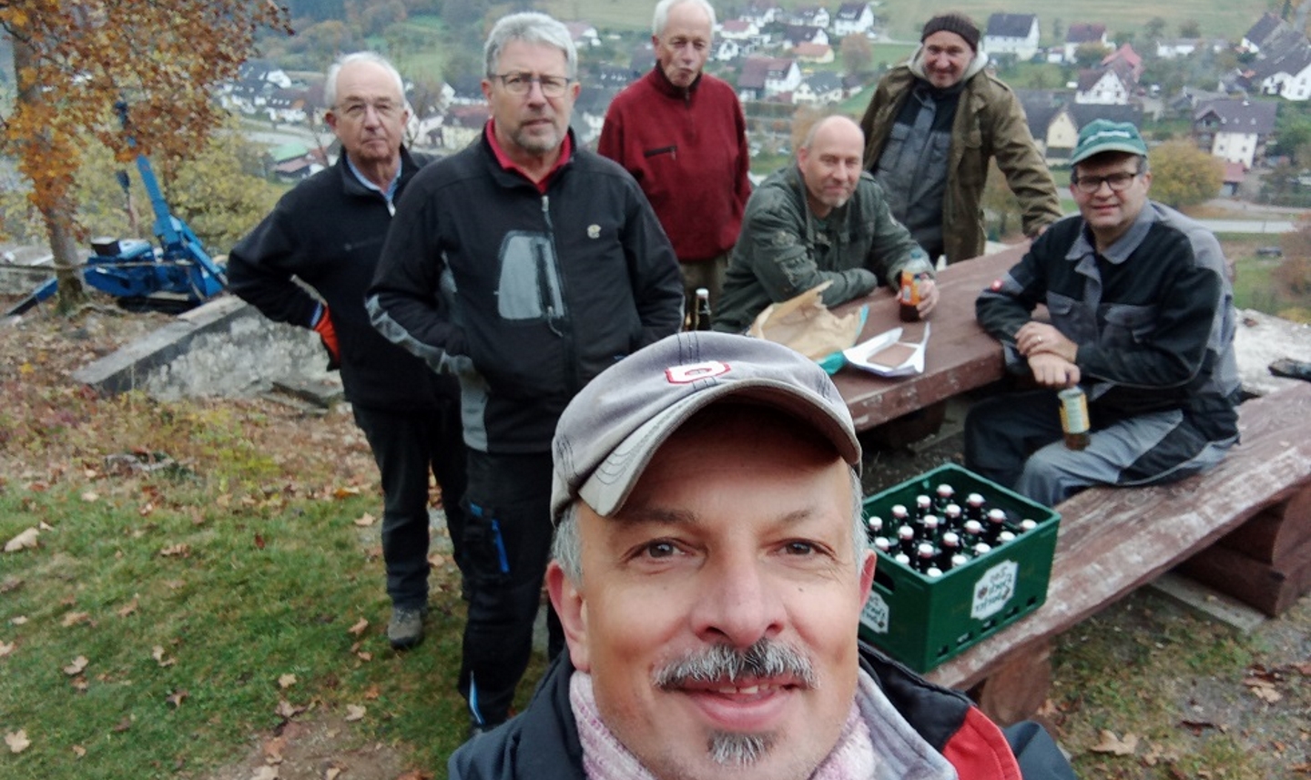 Vesperpause bei Arbeiten im Herbst 2021